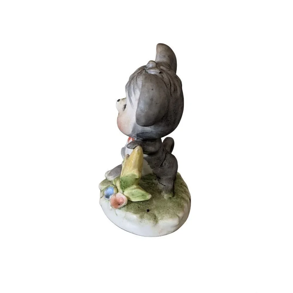 vintage Homco mouse figurine anthropomorphic ‎ Easter corn bow 3.5 in